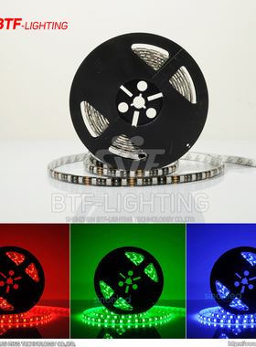 LED七彩灯条5050贴片RGB灯珠12V低压软性黑底PCB室内亮化灯带