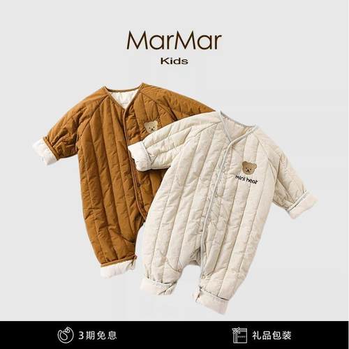 夹棉连体衣小熊丹麦宝宝加厚