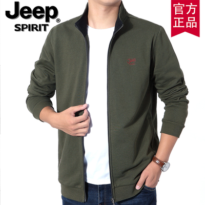 纯棉jeep美式休闲开衫男卫衣外套
