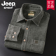 春秋新款 大码 灯芯绒长袖 jeep官方正品 衬衫 男士 宽松潮美式 休闲衬衣