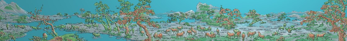 精雕图JDP石雕图灰度图BMP屏风挂屏百马挂画百骏图 F3877