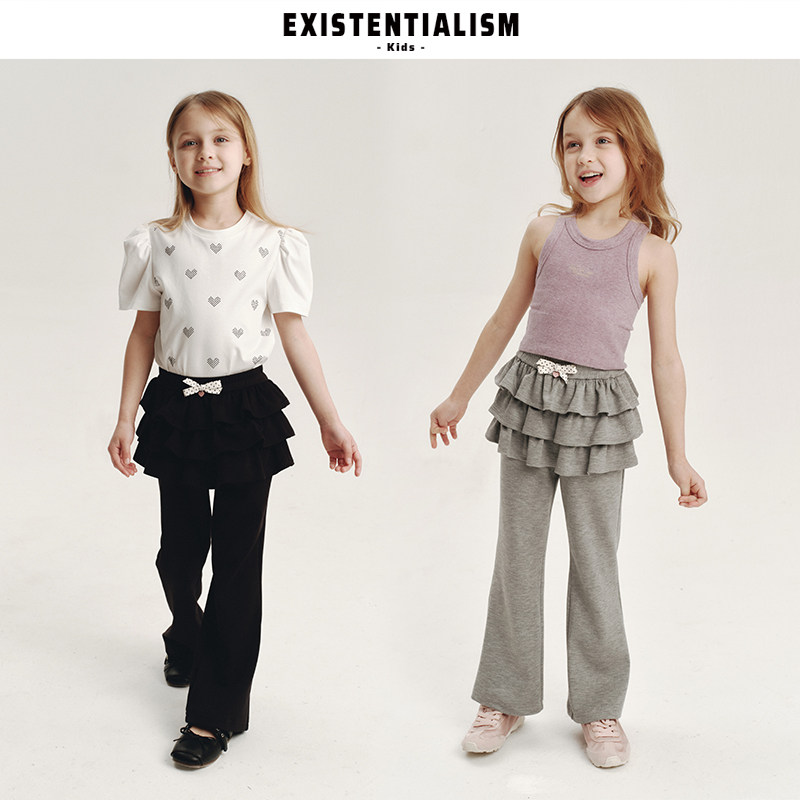 EXISTENTIALISMKids26新款春夏假两件女童裙裤蛋糕裙喇叭裤女童夏