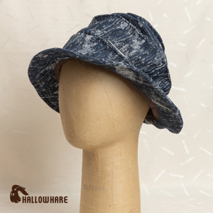 HallowHare酷感文艺蓝黑提花渔夫帽