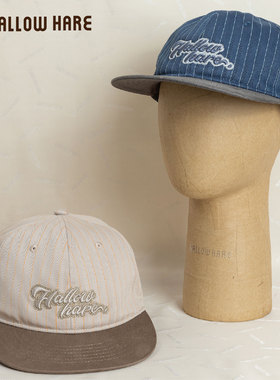 HallowHare美式条纹平檐百搭美式时尚棒球帽