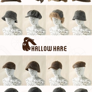 HallowHare符文洗旧系列棒球帽渔夫帽报童帽贝雷帽雷锋帽