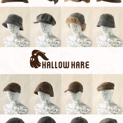 HallowHare符文洗旧系列棒球帽渔夫帽报童帽贝雷帽雷锋帽
