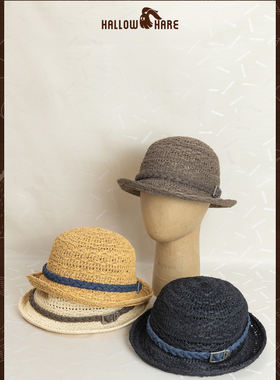 HallowHare高级牛仔骨辫装饰流苏编织老钱风高级草帽
