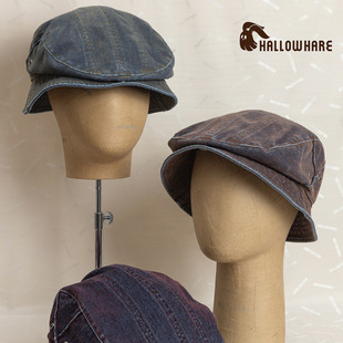 HallowHare复古牛仔韩版植绒洗旧小边渔夫帽