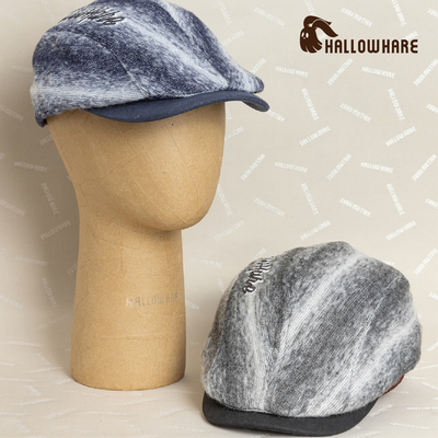 复古ins感拉毛晕染鸭舌帽