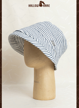 HallowHare条纹装饰时尚百搭休闲横纹渔夫帽