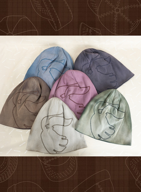 HallowHare罗纹渐变多颜色扎实韩风显脸小绣花冷帽