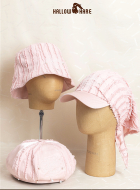 HallowHare洛可可日系竖条纹头巾帽子女春夏薄款韩版度假风遮阳帽