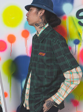 SSUR PLUS GRAFFITI喷漆系列长袖衬衫男女街头嘻哈潮2019SS夏季