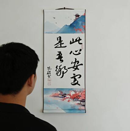 此心安处是吾乡原创手写书法作品行书挂轴装饰客厅茶室书房卧室