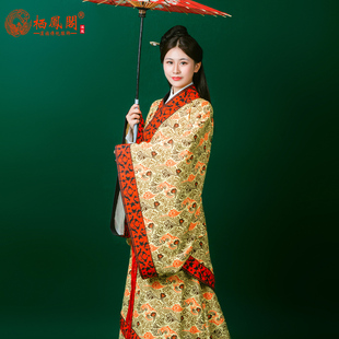 栖凤阁汉服曲裾深衣汉代服饰汉代女装定制汉代长寿绣纹曲裾深衣
