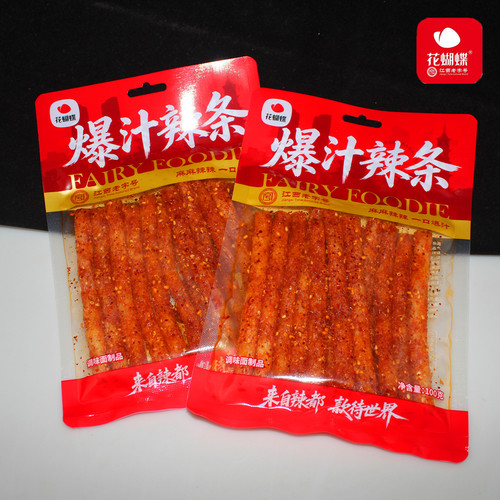 花蝴蝶麻辣小面筋爆汁辣条100g