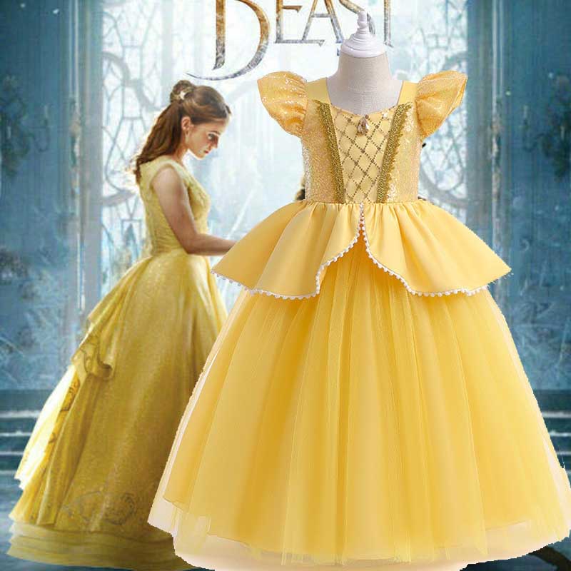 卡通童话故事人物贝儿灰姑娘礼服