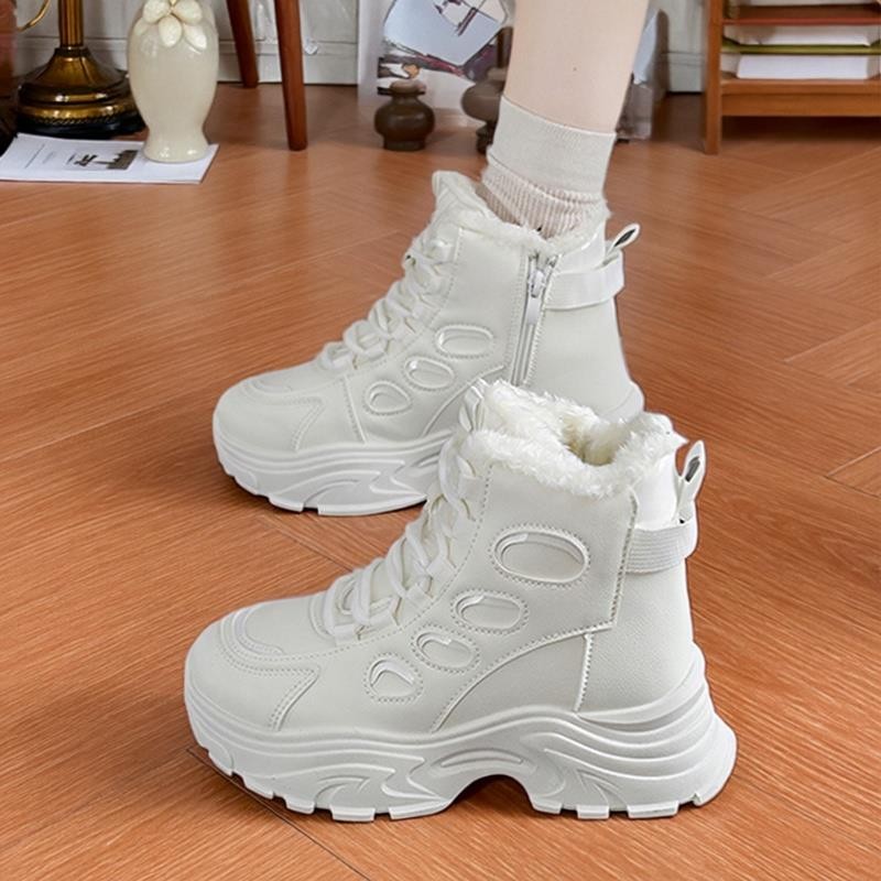 真皮高帮鞋女雪地小白鞋