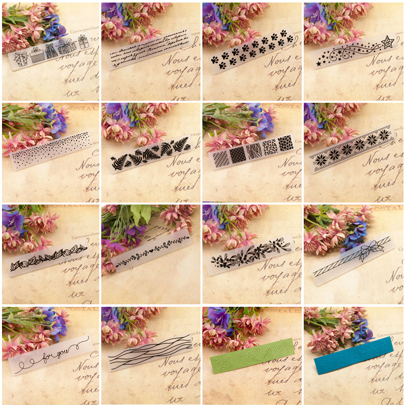 scrapbook DIY相册卡片制作工具凹凸塑料模板 压花模板印夹文具