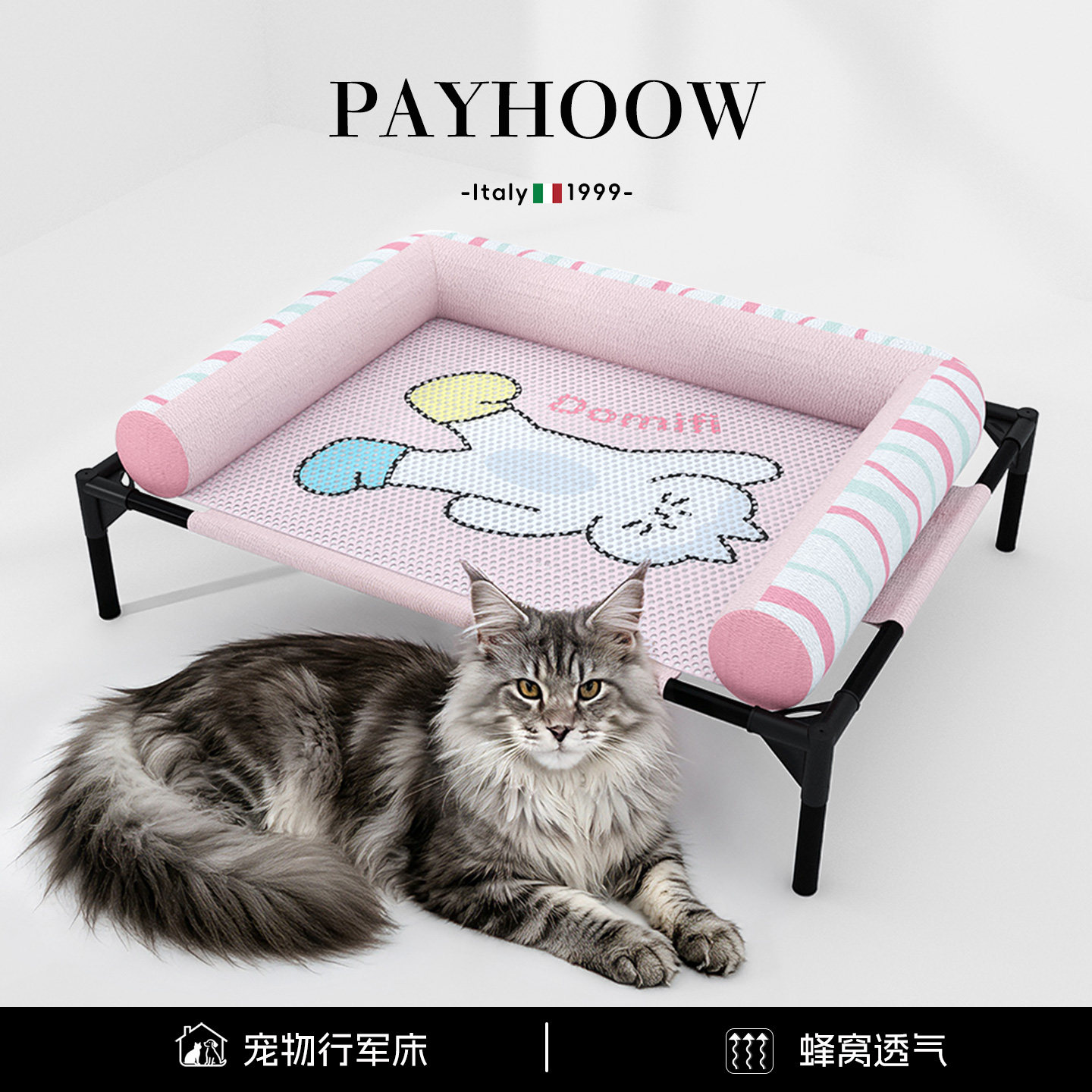 猫狗通用行军床蜂窝透气可拆洗中小型犬大包围离地窝宠物高架床