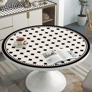 防水防油免洗小圆桌桌布人造皮革桌垫茶几防滑垫布圆形餐桌垫大圆
