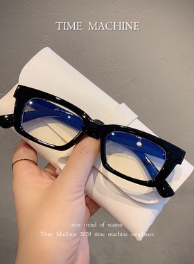 韩版潮jennie同款眼镜框小脸时尚窄边粗框平光镜可配近视架男女款