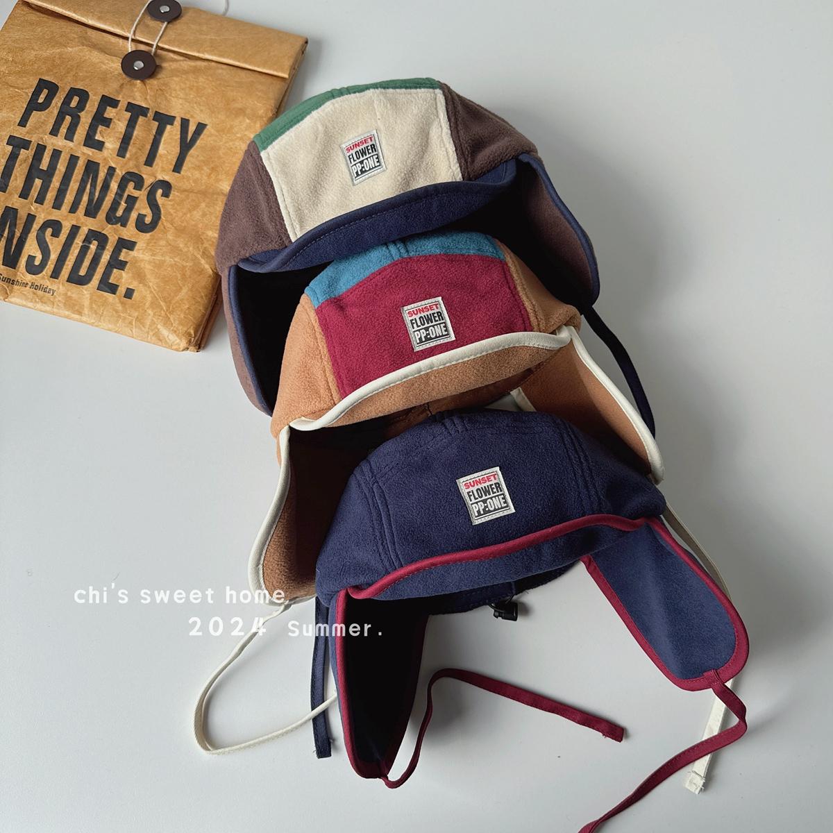 韩国ins拼色雷锋帽男女同款冬季加厚保暖包头护耳帽子美式鸭舌帽