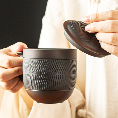 紫陶办公室泡茶杯个人专用