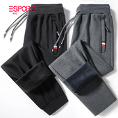 卫裤 冬 子宽松青中年保暖加绒加厚长裤 直筒休闲裤 男松紧腰运动裤