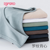 T恤夏季 竖螺纹背心男士 居家弹力跨栏粗罗纹无袖 运动打底白色健身t