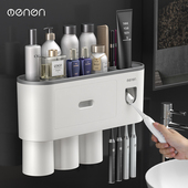 牙刷置物架免打孔漱口杯刷牙膏牙杯收纳卫生间壁挂式 架子电动套装