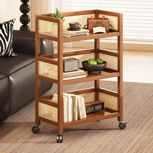 小推车置物架可移动落地多层零食小推车卧室收纳储物架多功能架子