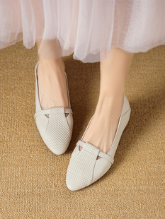 全真皮超软羊皮超轻便软底乐福鞋女复古法式通勤气质一脚蹬小皮鞋