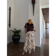 铅笔小鑫大码女装云纱碎染腰果花不规则下摆半身裙