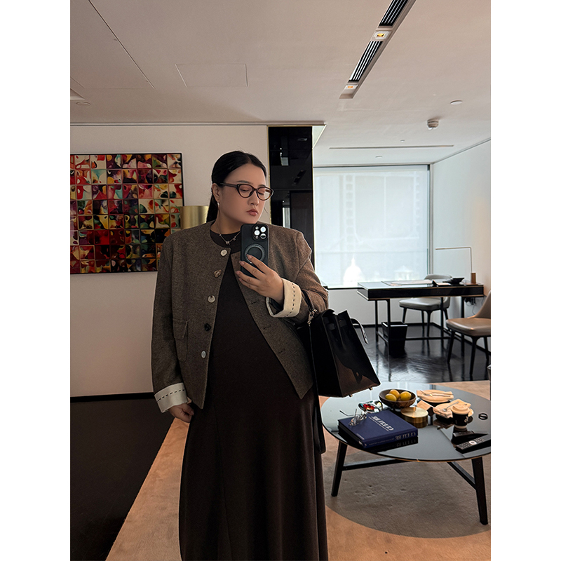 铅笔小鑫【23日 20:00 秋新品】小香风 chic氛围单排扣简约短外套