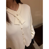 铅笔小鑫大码 女装 重工钉珠复古纯色显瘦御寒保暖针织上衣