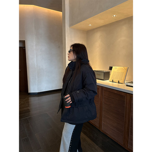 铅笔小鑫大码女装 御寒加厚简约立领保暖90羽绒服派克服