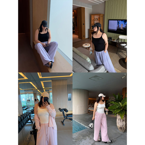 铅笔小鑫大码女装UPUP有氧自带胸垫弹力双肩带吊带背心