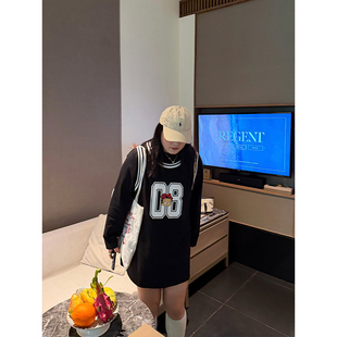 铅笔小鑫大码 休闲好穿宽松拼接复古假两件连衣裙 女装