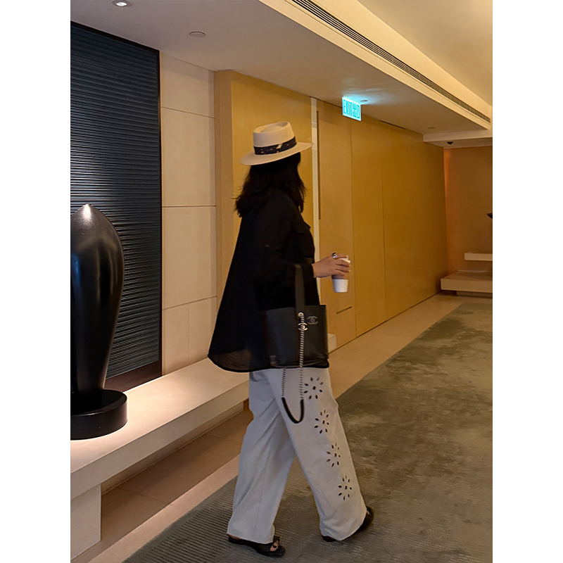 铅笔小鑫大码女装 透气防晒 简约松弛 百搭长袖防晒衬衫