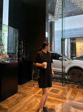 铅笔小鑫大码女装满分实穿宽松休闲拼接剪裁T裙连衣裙