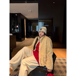 铅笔小鑫大码女装皮毛一体老钱风高品保暖加厚毛毛外套