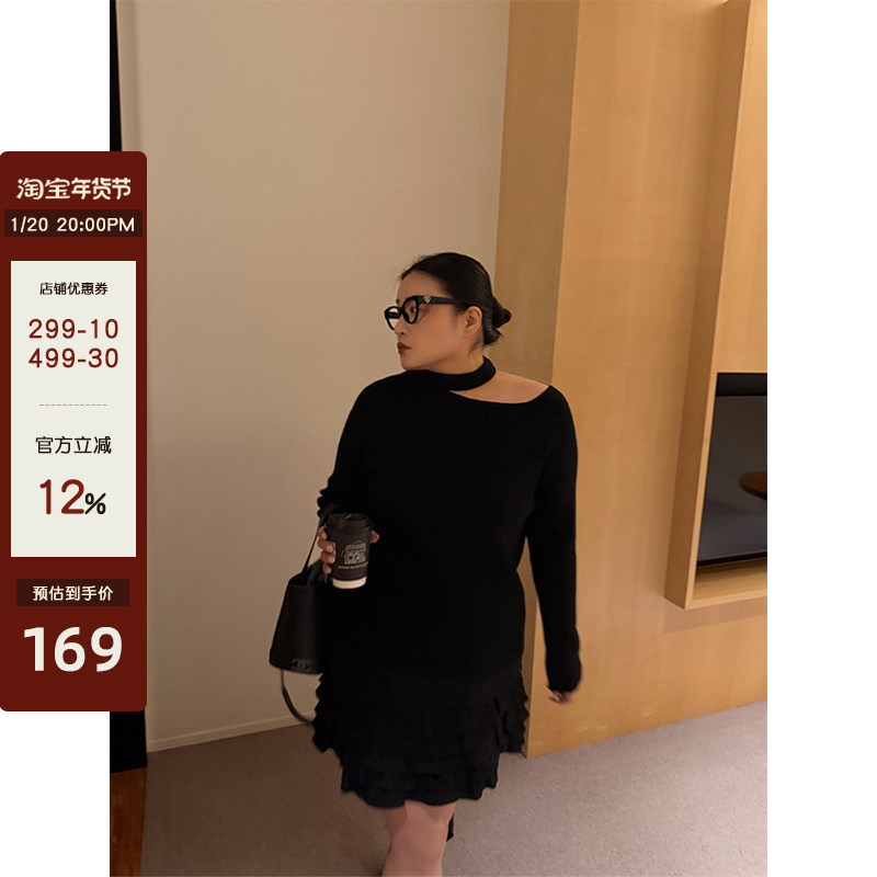 铅笔小鑫【20日20:00 88折】复古吸睛时髦感挂脖斜领显瘦针织衫,女装/女士精品,大码内搭,淘宝优惠券,粉丝福利购,淘宝优惠卷