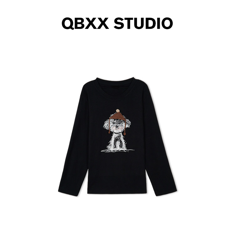 铅笔小鑫大码女装 休闲小狗立体印花针织帽子长袖T恤,女装/女士精品,大码内搭,淘宝优惠券,粉丝福利购,淘宝优惠卷