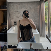 铅笔小鑫大码 女装 拼接连体胖mm吊带露背性感蕾丝背心