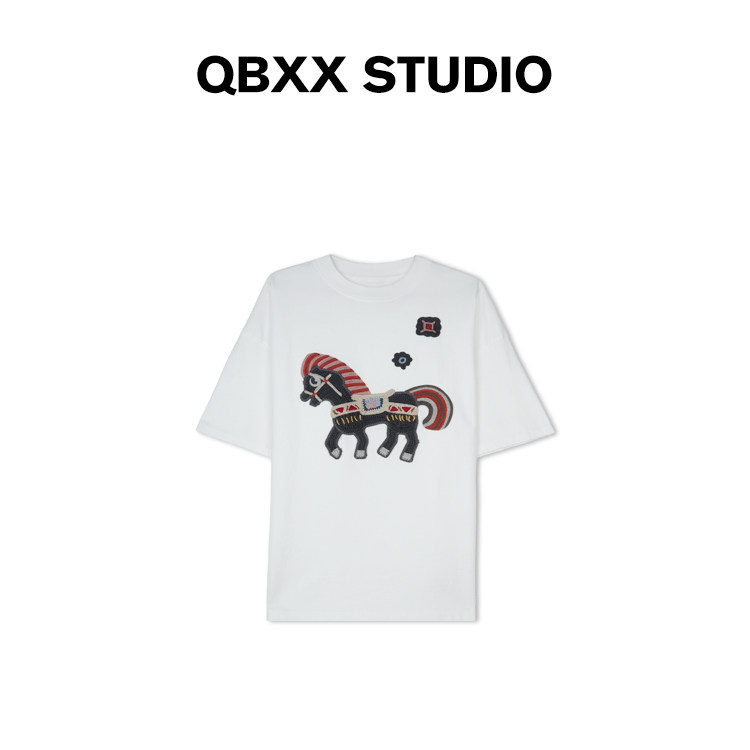 铅笔小鑫大码女装 高品重工刺绣小马 宽松显瘦大码短袖T恤,女装/女士精品,大码内搭,淘宝优惠券,粉丝福利购,淘宝优惠卷