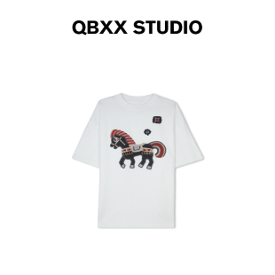 短袖 铅笔小鑫大码 宽松显瘦大码 高品重工刺绣小马 T恤 女装