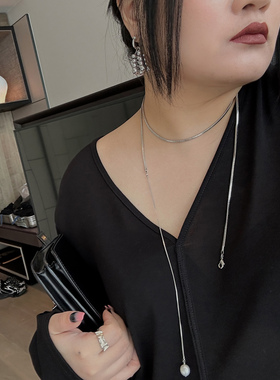 铅笔小鑫钛钢长链叠戴蛇骨细长款