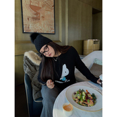 萌趣卡通松弛减龄复古印花打底长袖 铅笔小鑫大码 女装 T恤