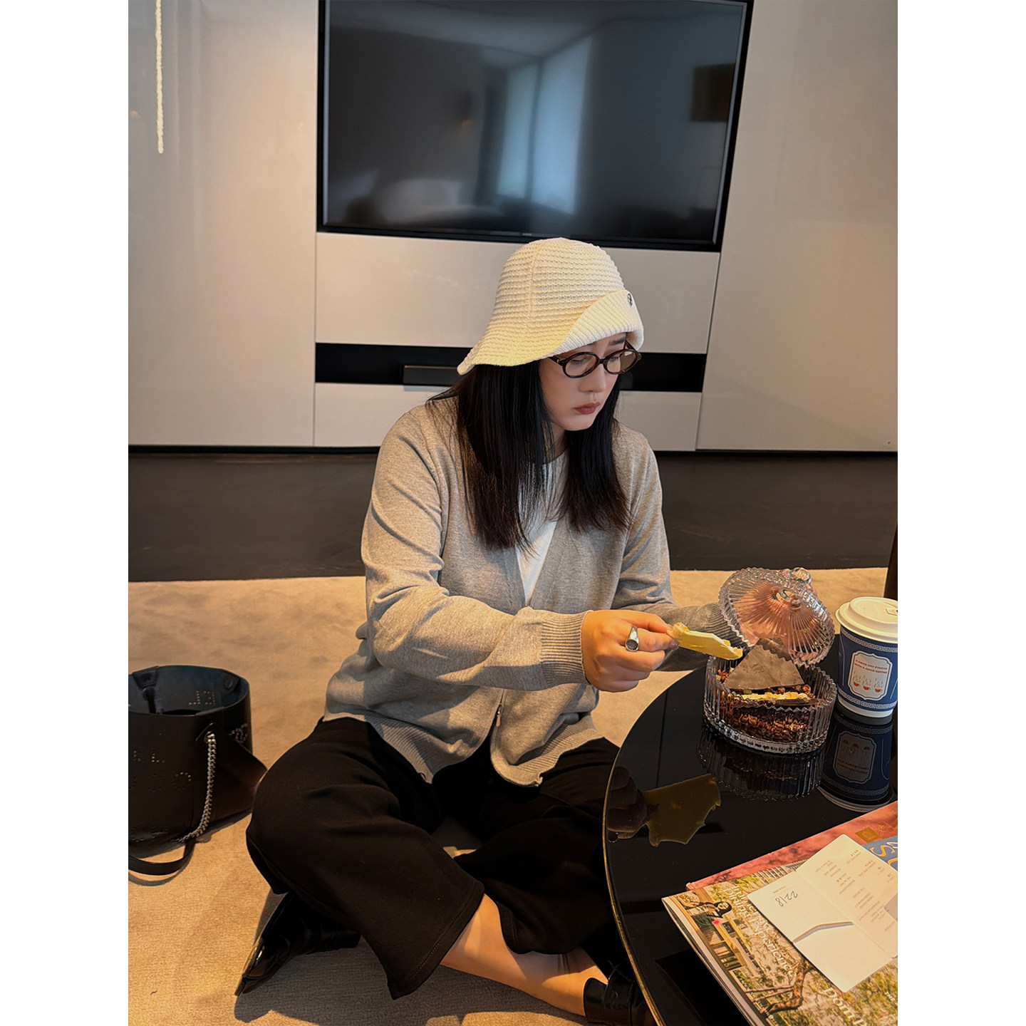 铅笔小鑫【7日20:00 88折】懒人休闲吸睛撞色松弛假两件针织衫